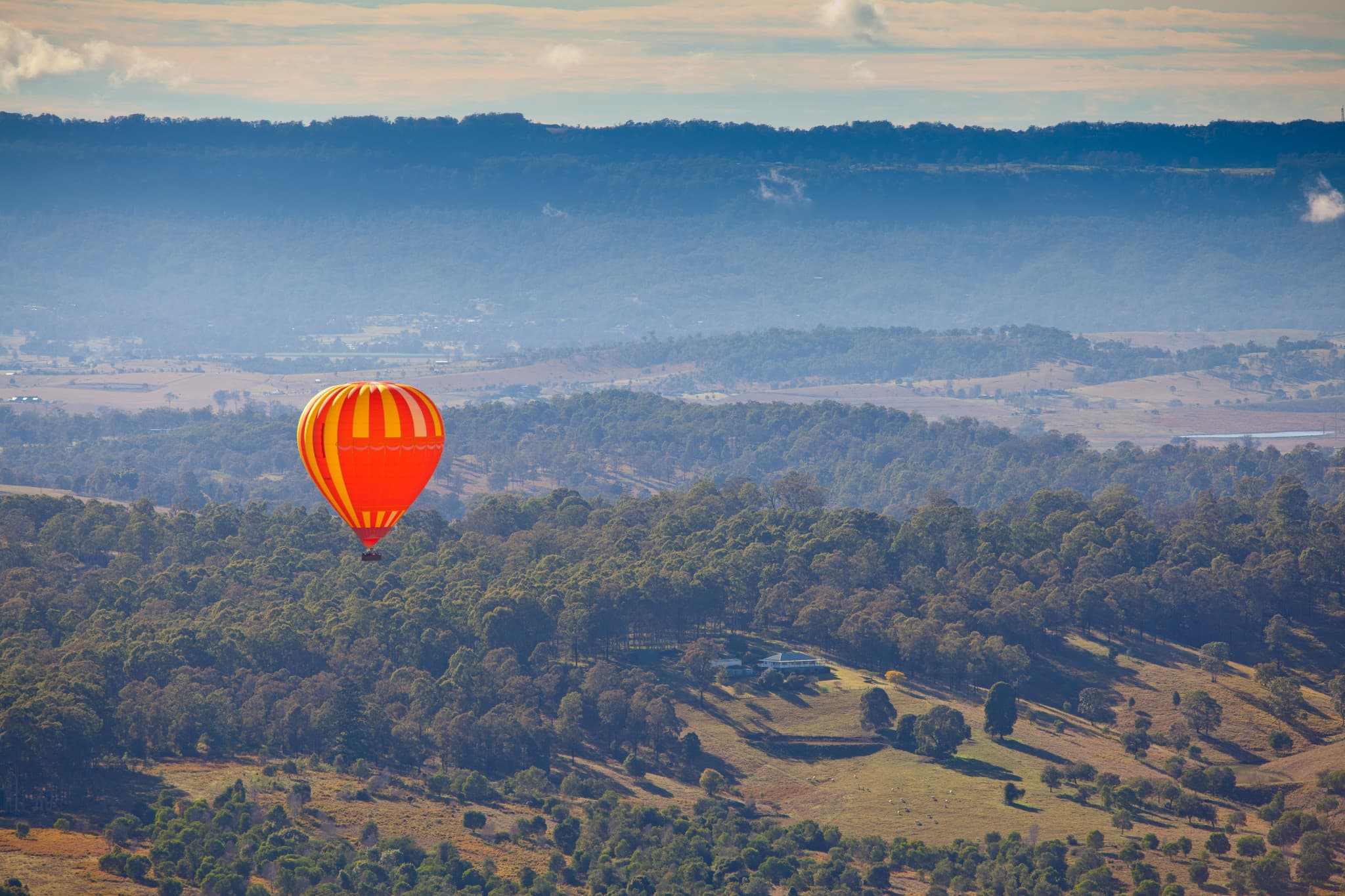 Sunrise Hot Air Balloon Flight over Brisbane with Vineyard Breakfast - main image
