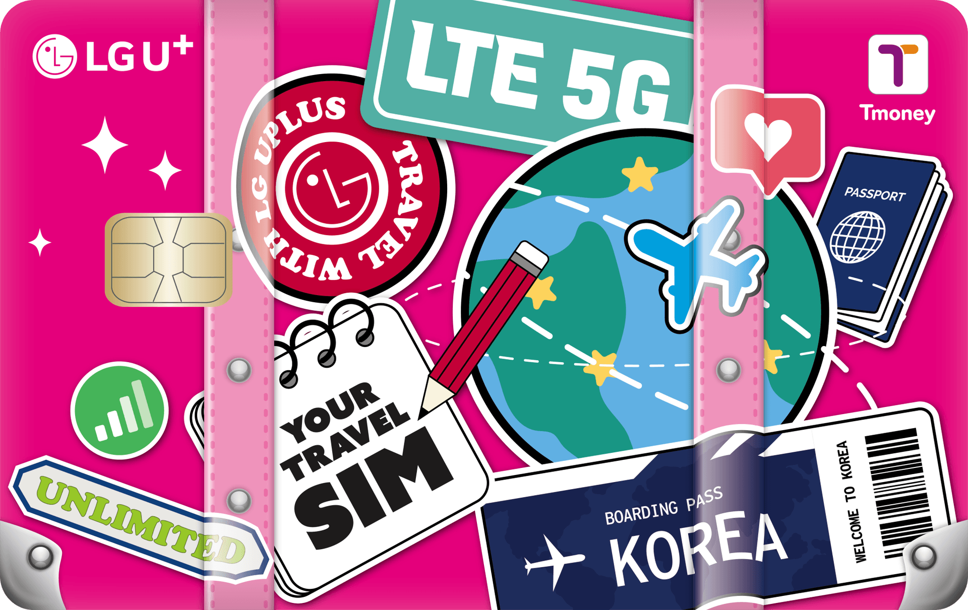 Korea 2-in-1 Unlimited Data SIM and T Money Transportation Card (Airport Pickup) - main image